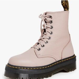 Dr. Martens Pink Combat Boots with Chunky Sole